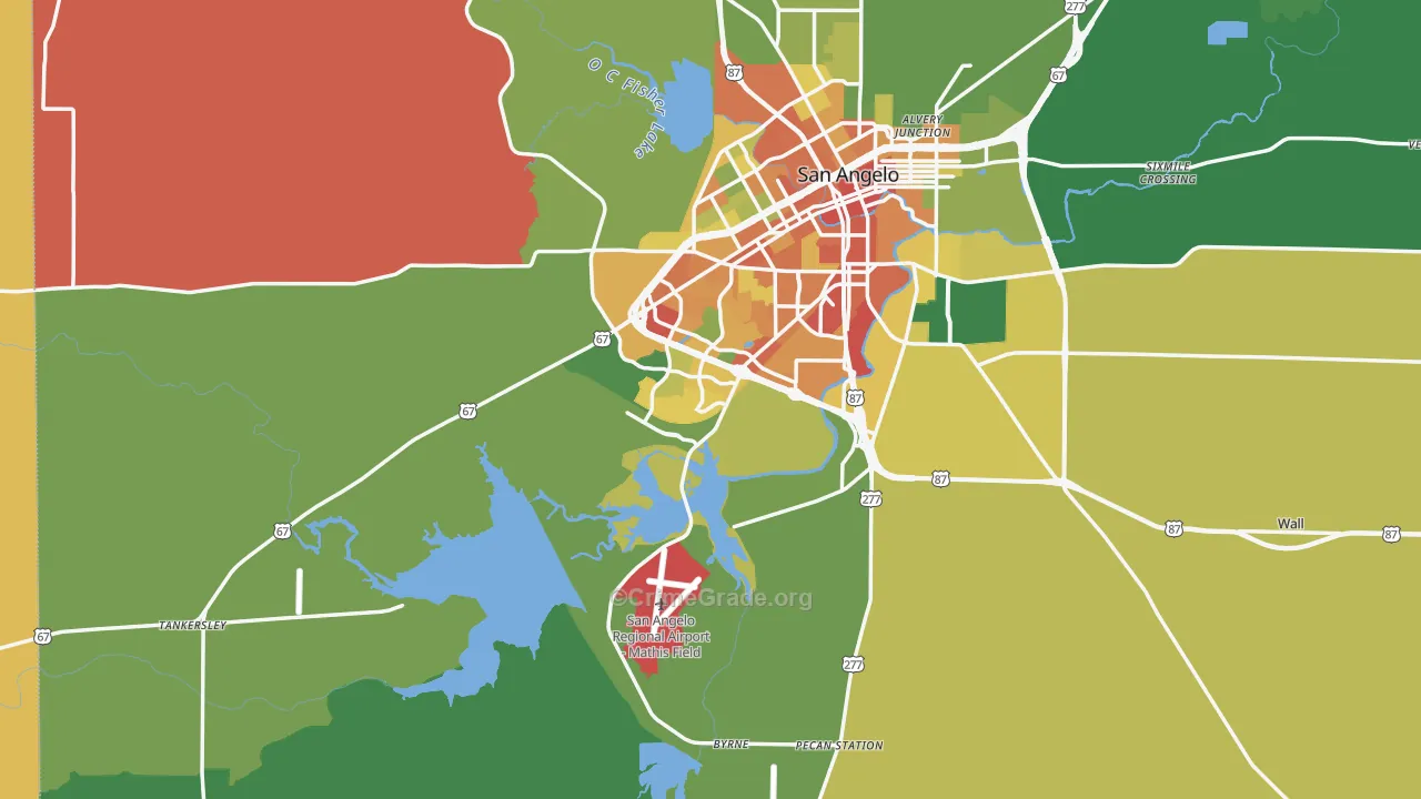 76904, TX Map of Theft Rates