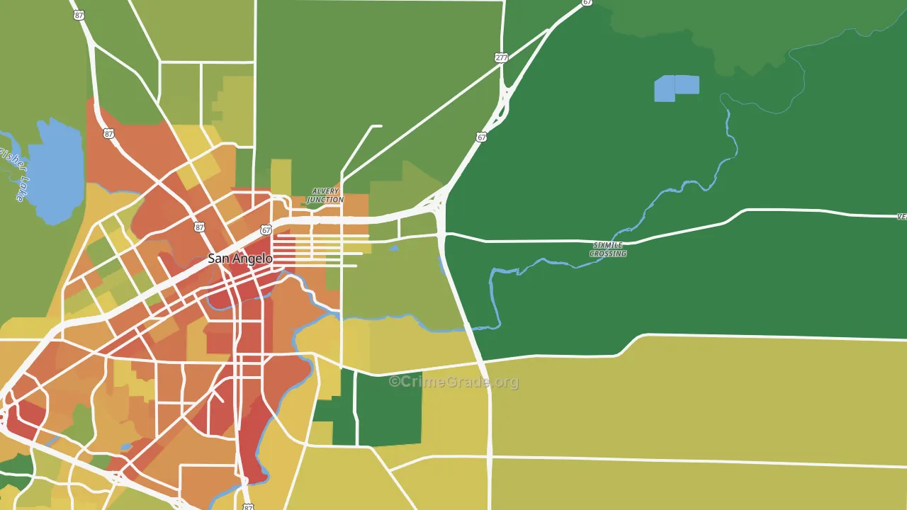 76905, TX Map of Theft Rates