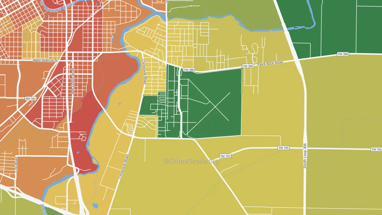 76908, TX Map of Theft Rates