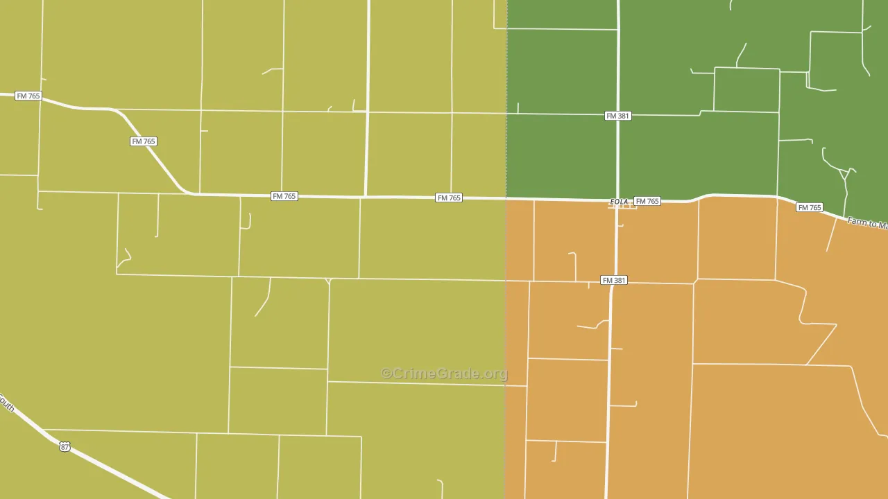 76937, TX Map of Theft Rates