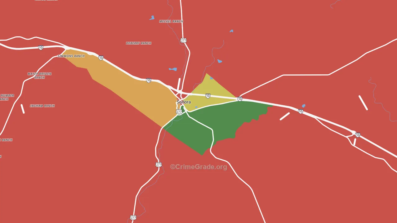 76950, TX Map of Theft Rates