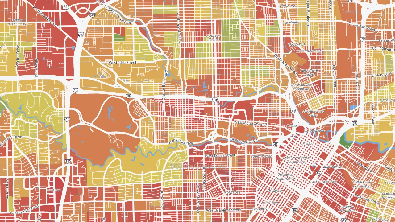 77007, TX Map of Theft Rates