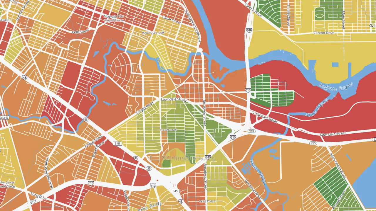77012, TX Map of Theft Rates