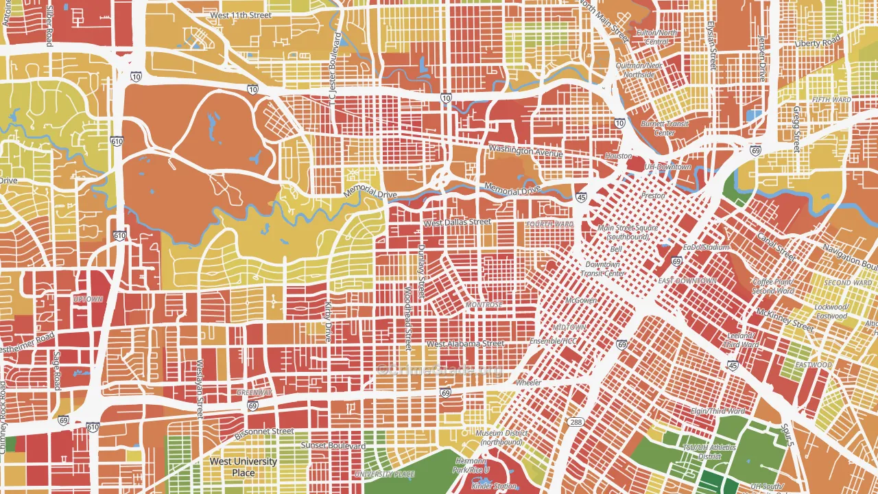 77019, TX Map of Theft Rates