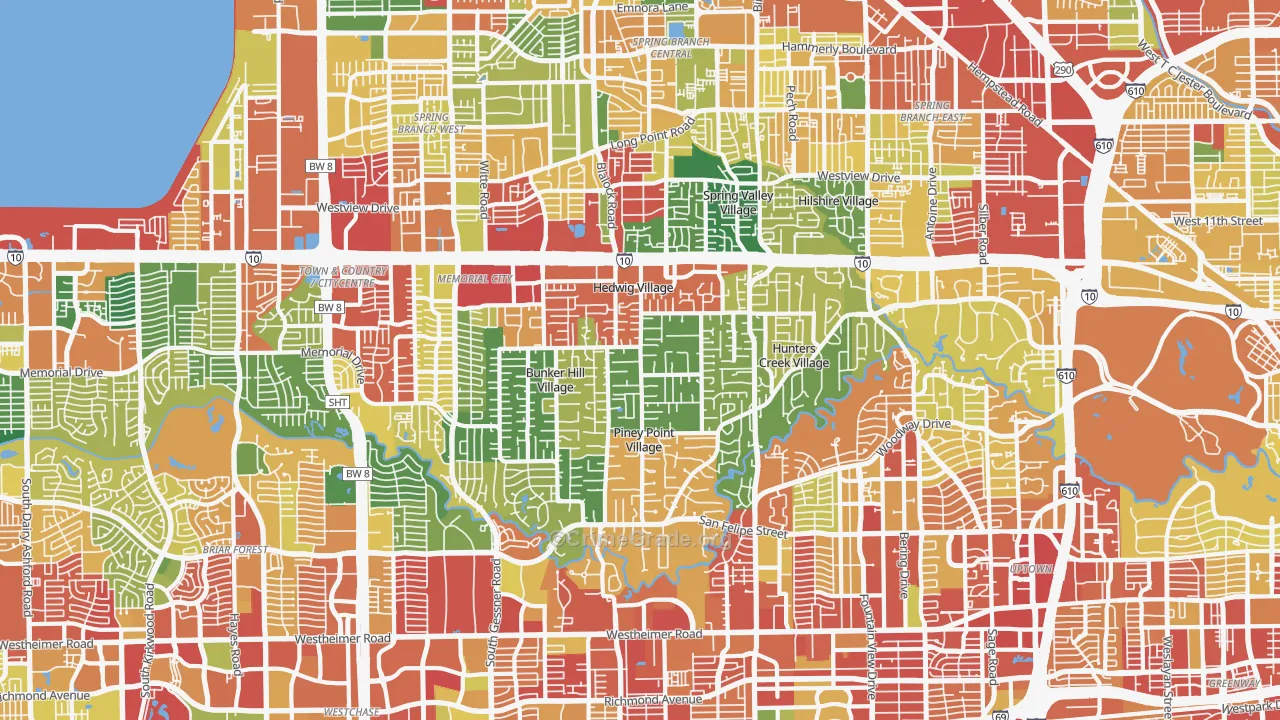 77024, TX Map of Theft Rates