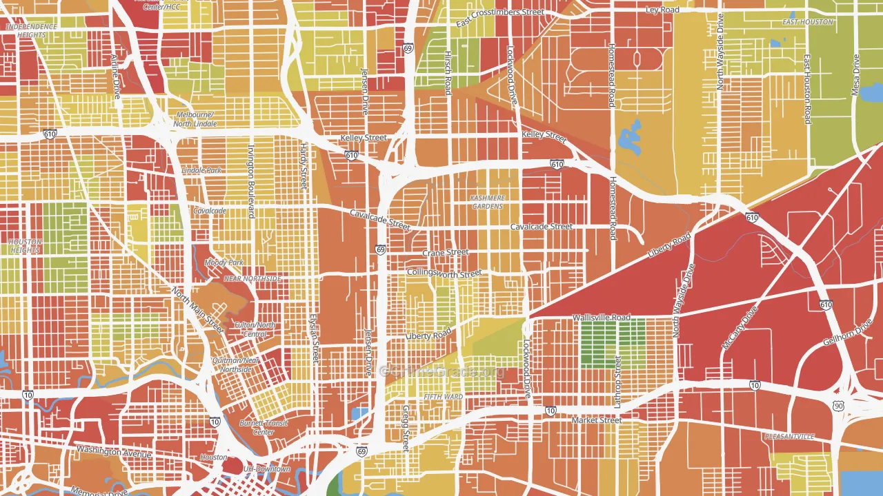 77026, TX Map of Theft Rates