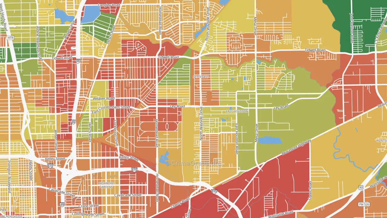 77028, TX Map of Theft Rates