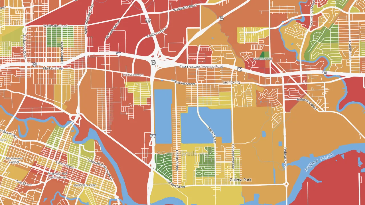 77029, TX Map of Theft Rates
