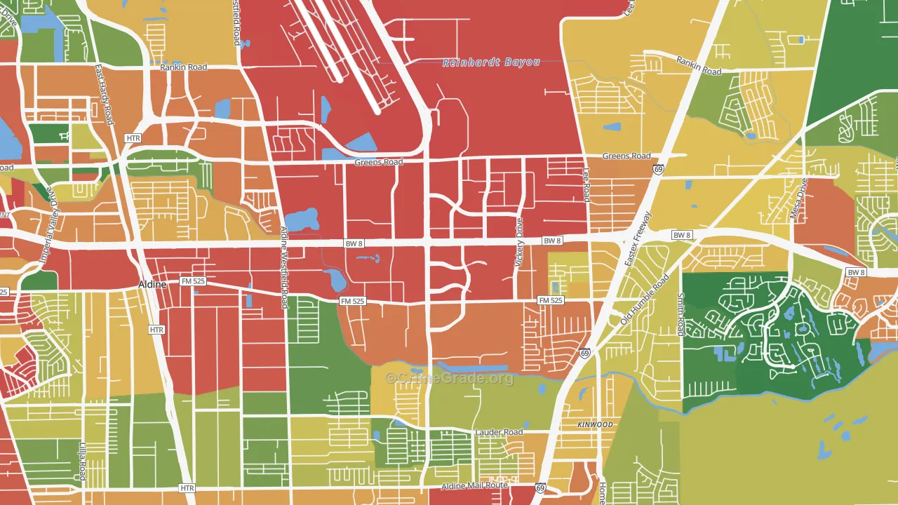 77032, TX Map of Theft Rates