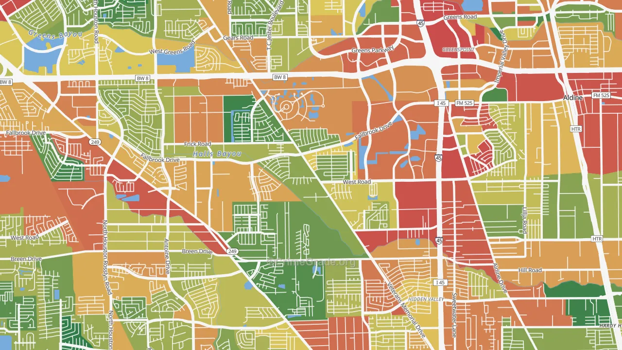 77038, TX Map of Theft Rates