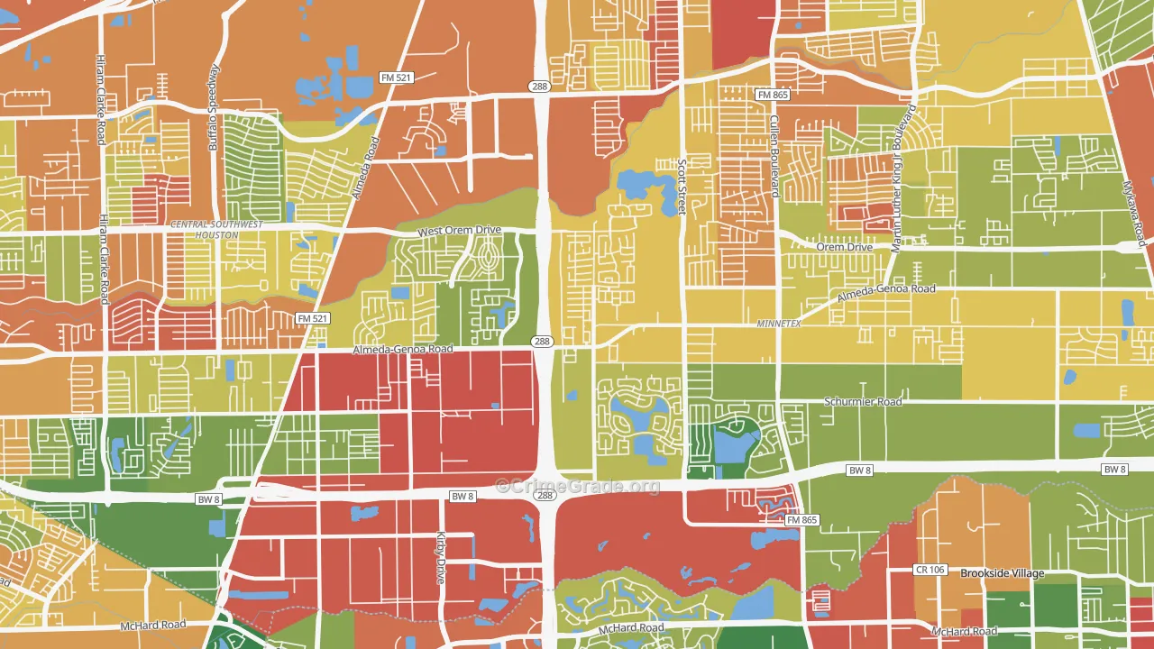 77047, TX Map of Theft Rates