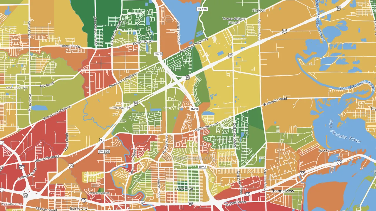 77049, TX Map of Theft Rates