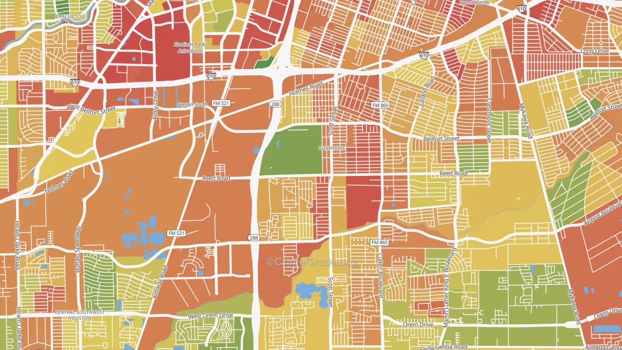 77051, TX Map of Theft Rates