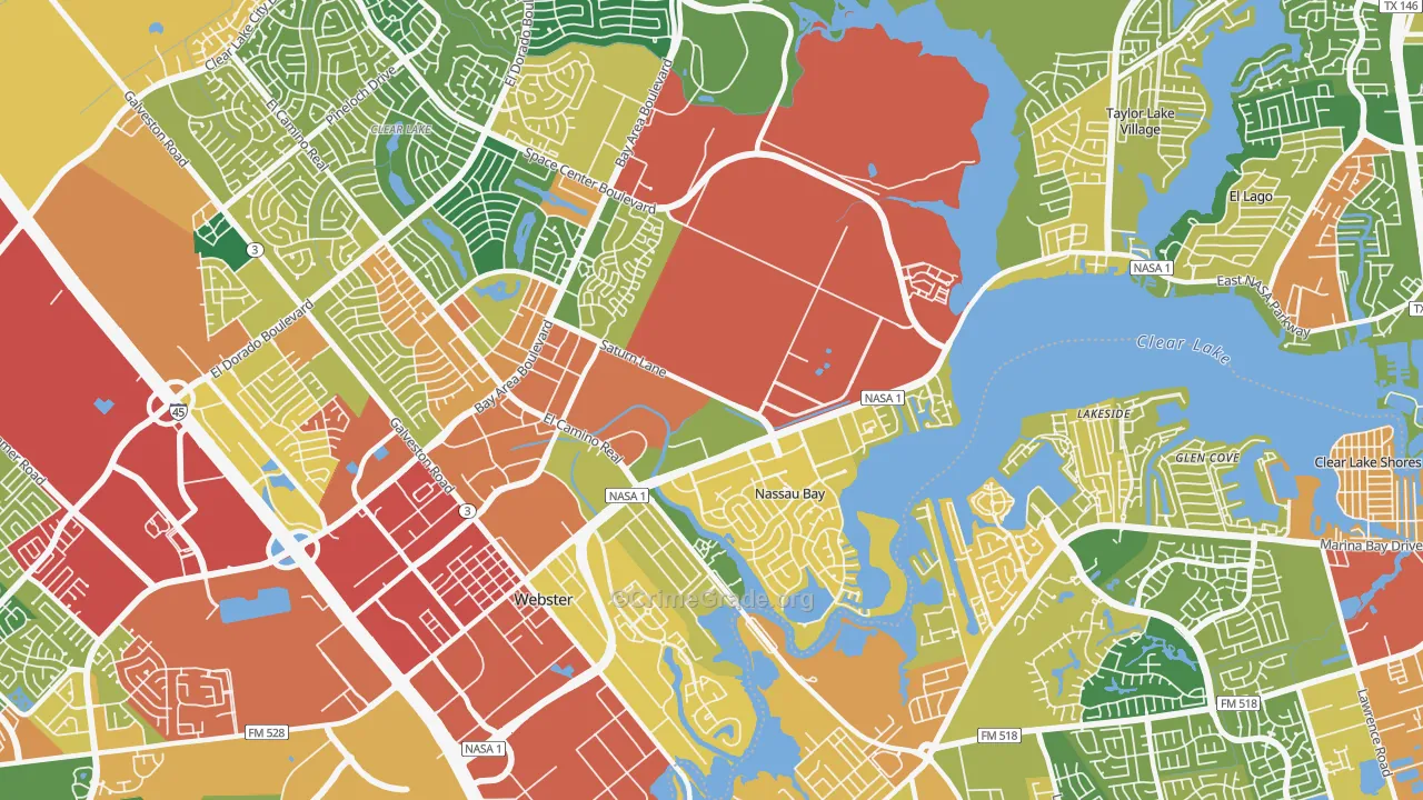 77058, TX Map of Theft Rates
