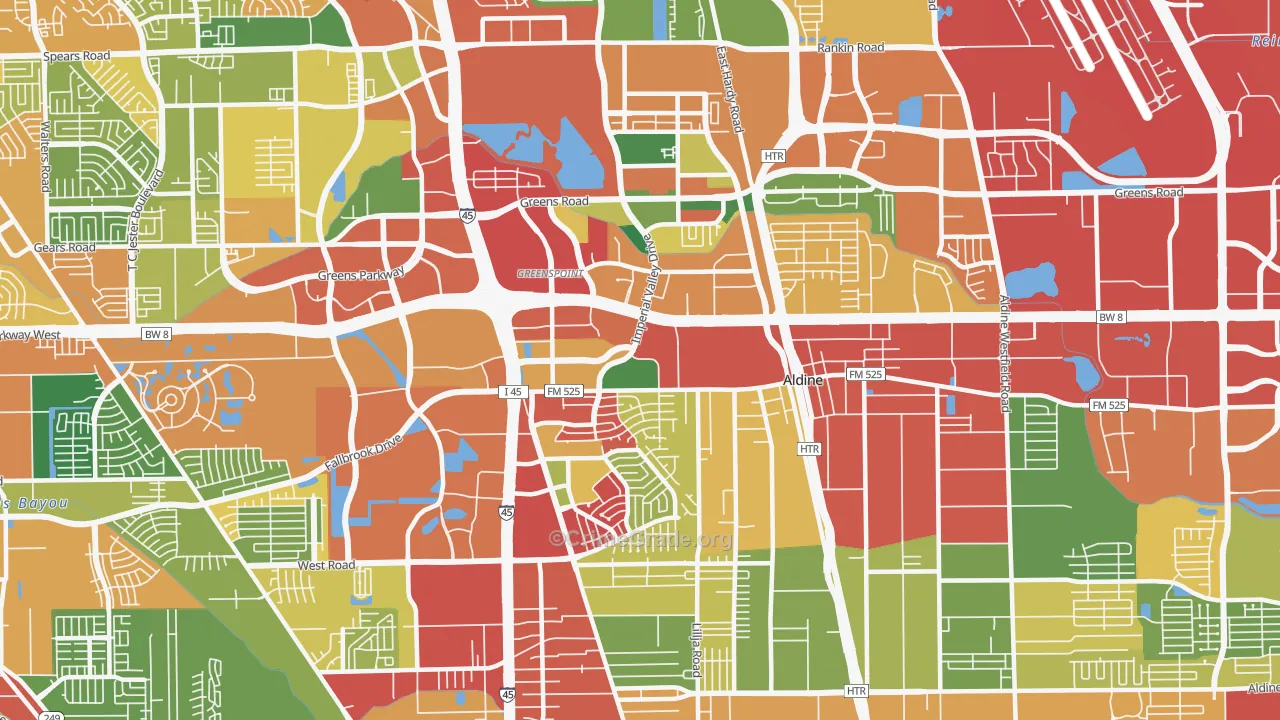 77060, TX Map of Theft Rates