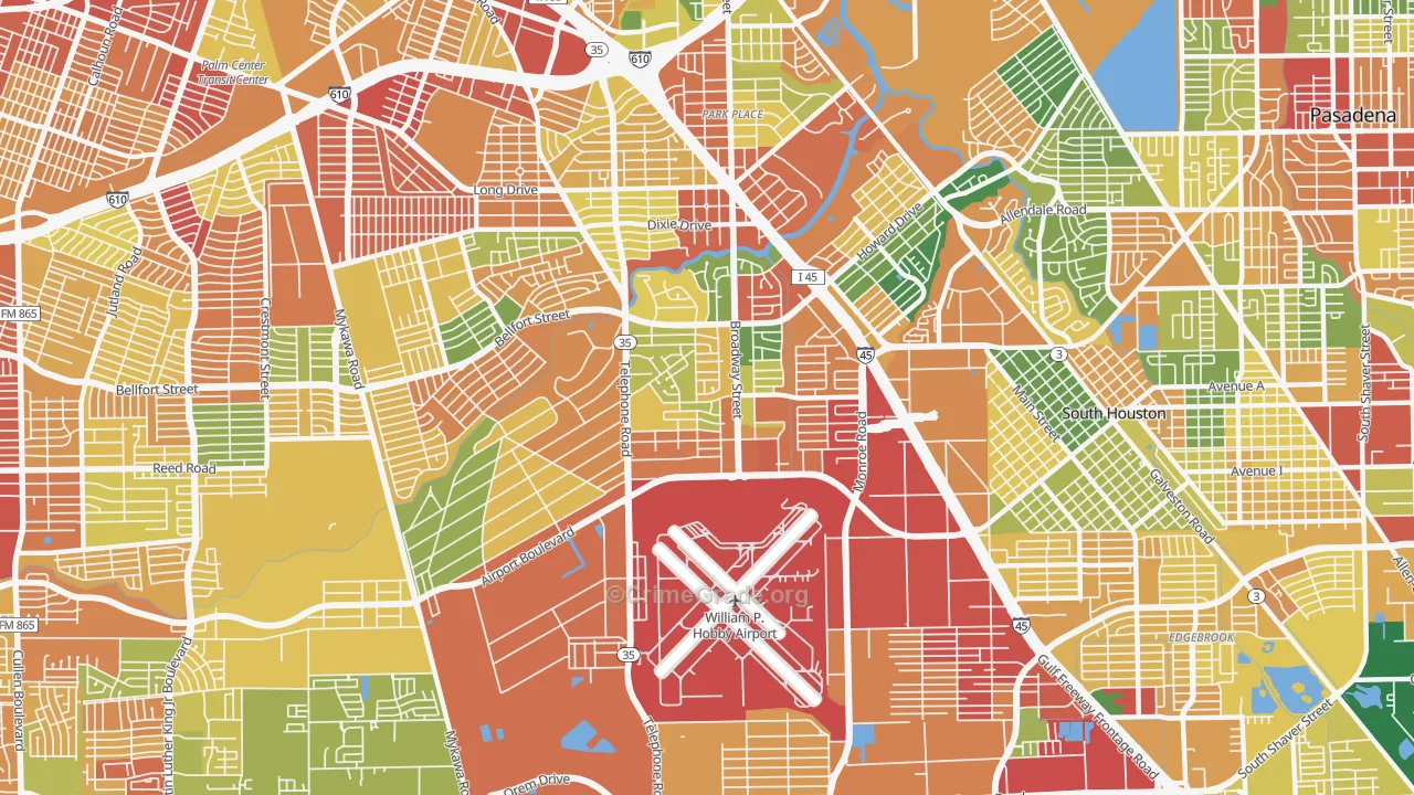 77061, TX Map of Theft Rates