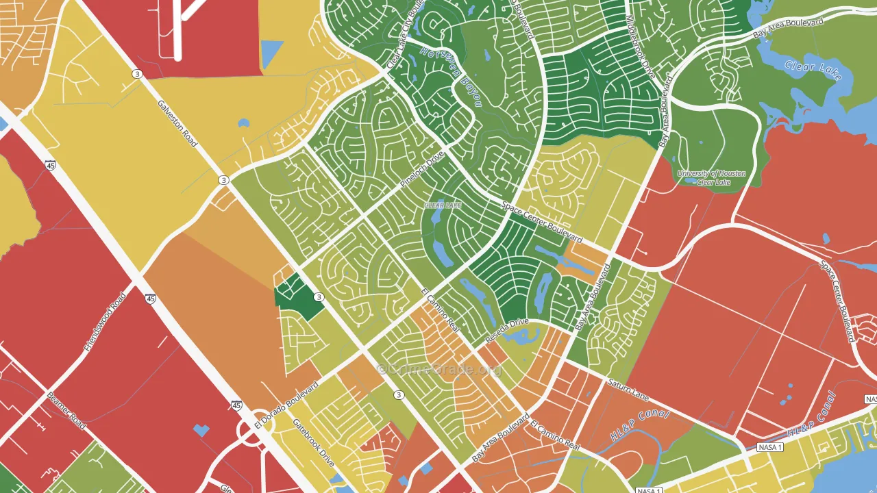 77062, TX Map of Theft Rates