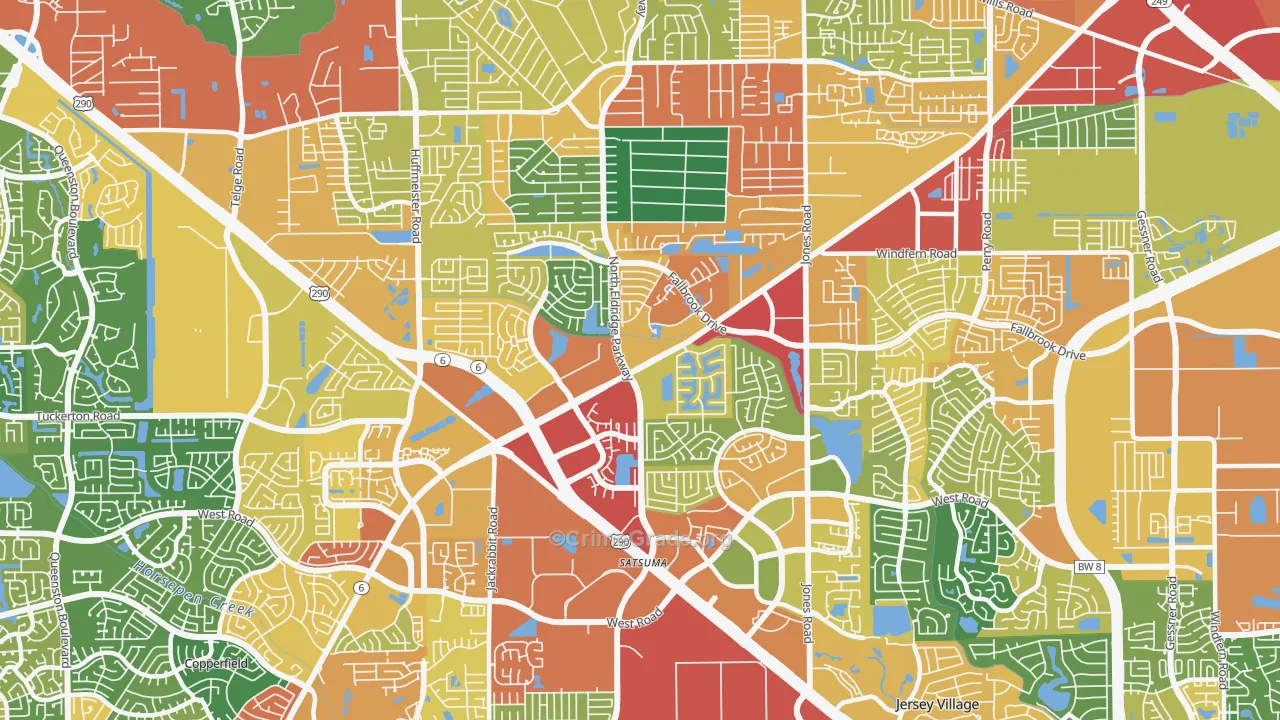 77065, TX Map of Theft Rates