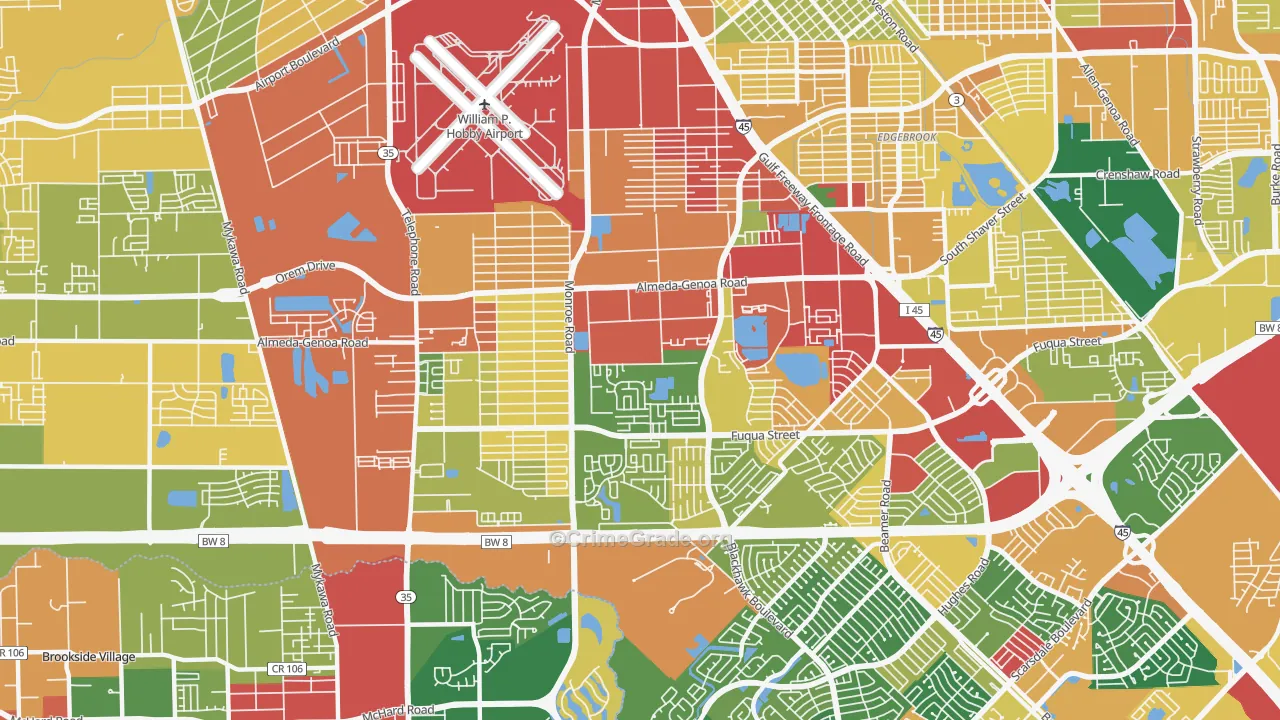 77075, TX Map of Theft Rates