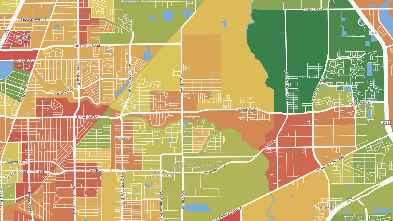77078, TX Map of Theft Rates