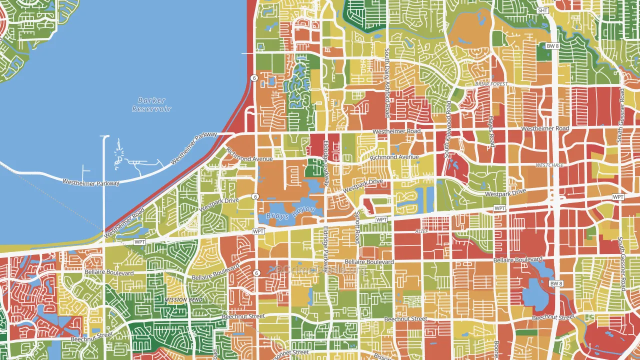 77082, TX Map of Theft Rates