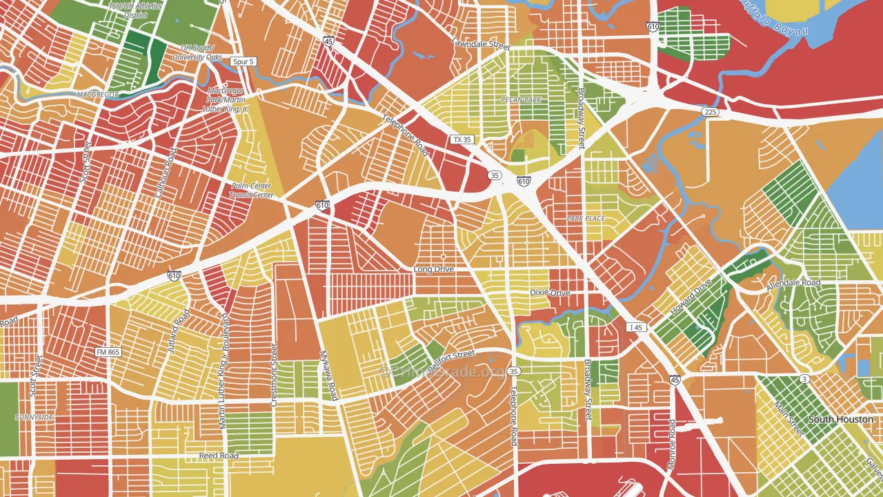 77087, TX Map of Theft Rates