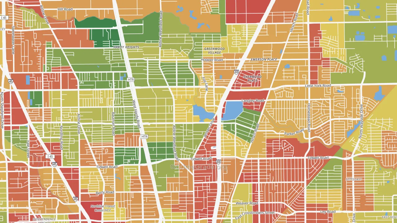 77093, TX Map of Theft Rates