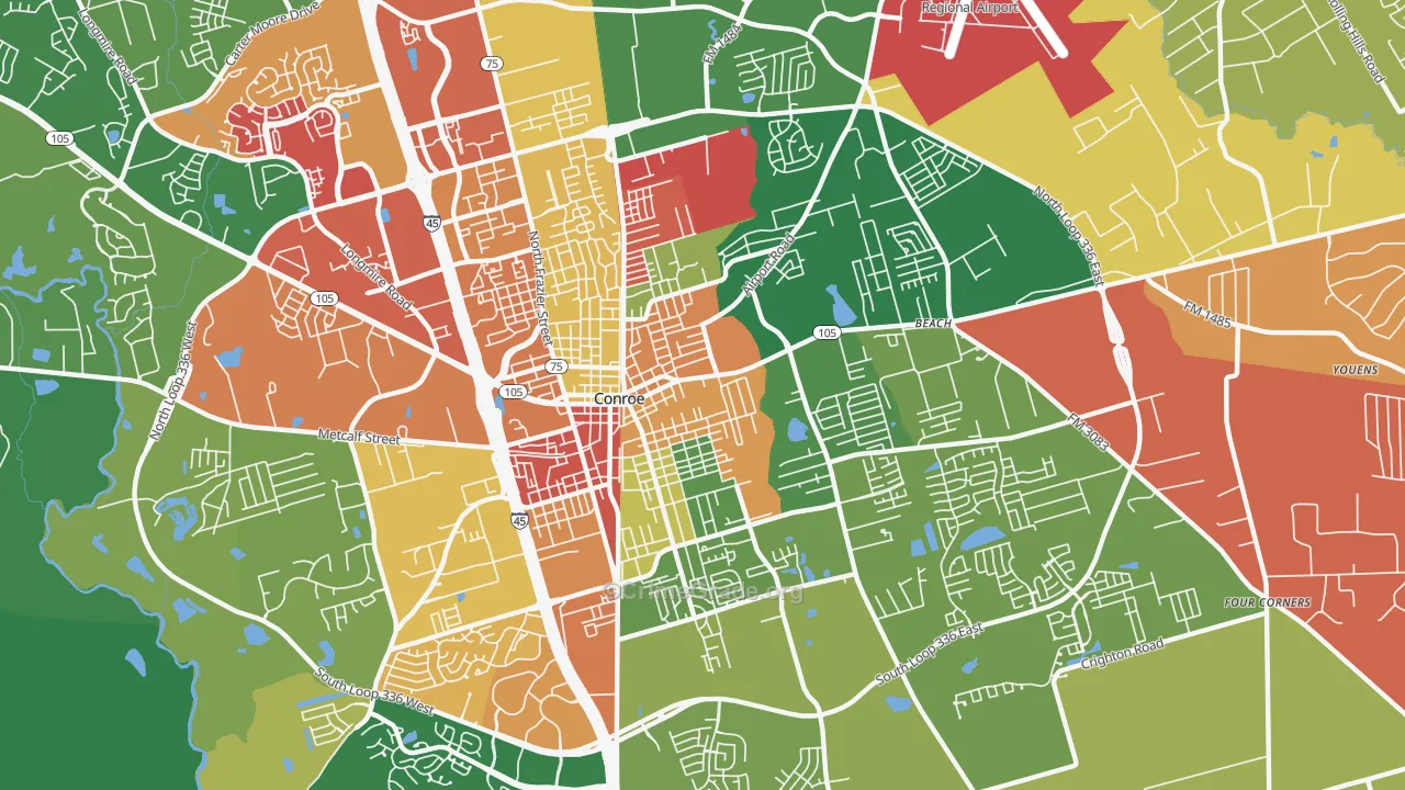 77301, TX Map of Theft Rates