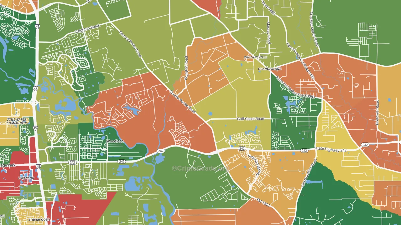 77302, TX Map of Theft Rates