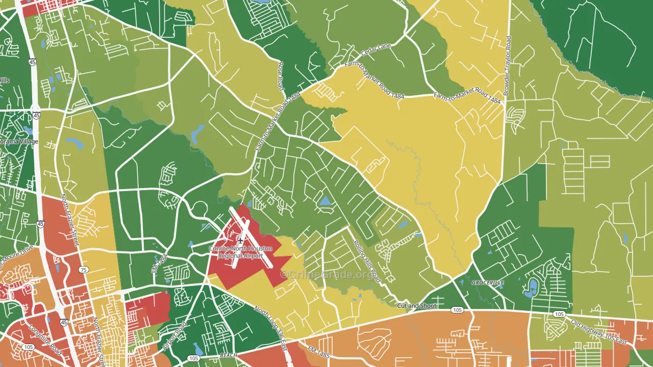 77303, TX Map of Theft Rates