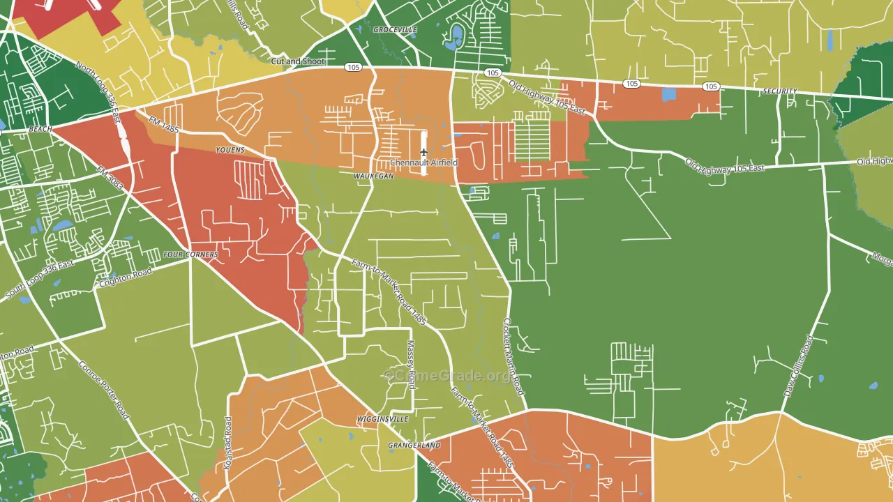 77306, TX Map of Theft Rates