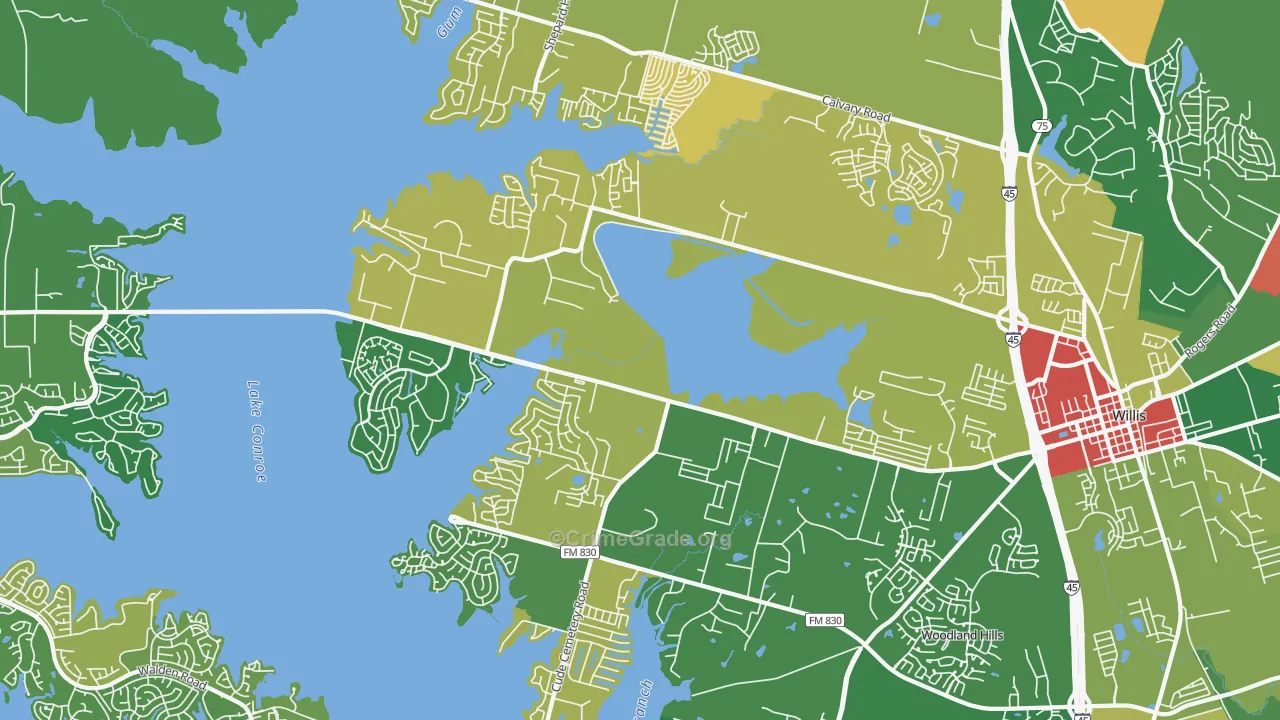 77318, TX Map of Theft Rates