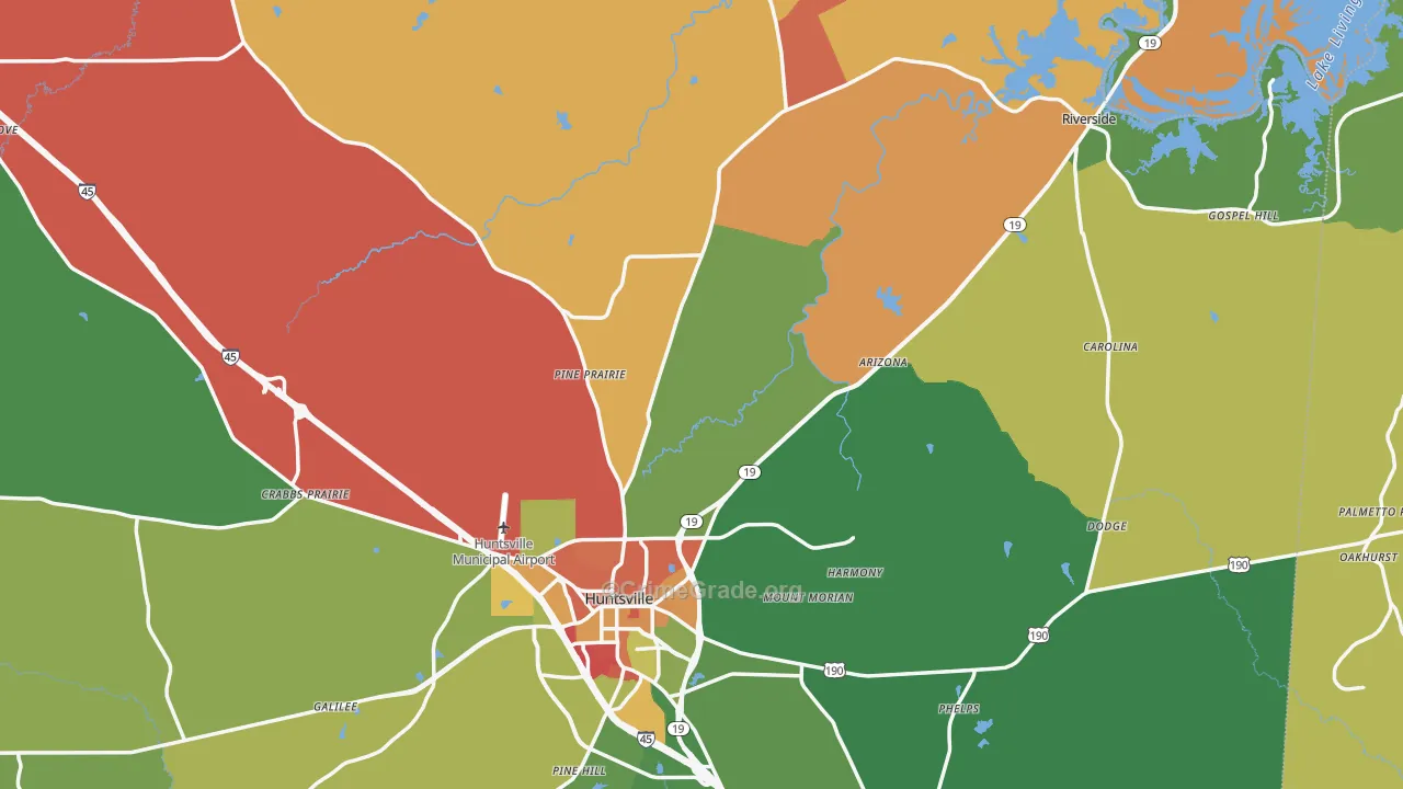 77320, TX Map of Theft Rates