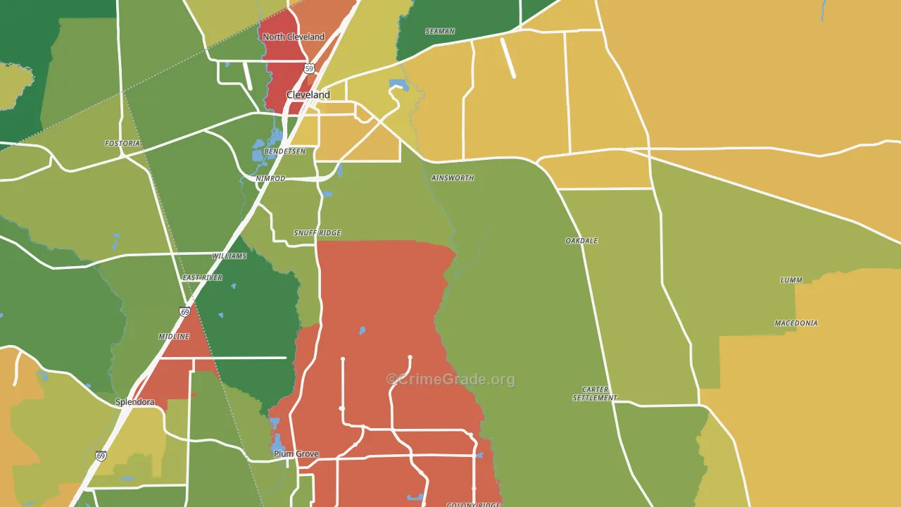 77327, TX Map of Theft Rates
