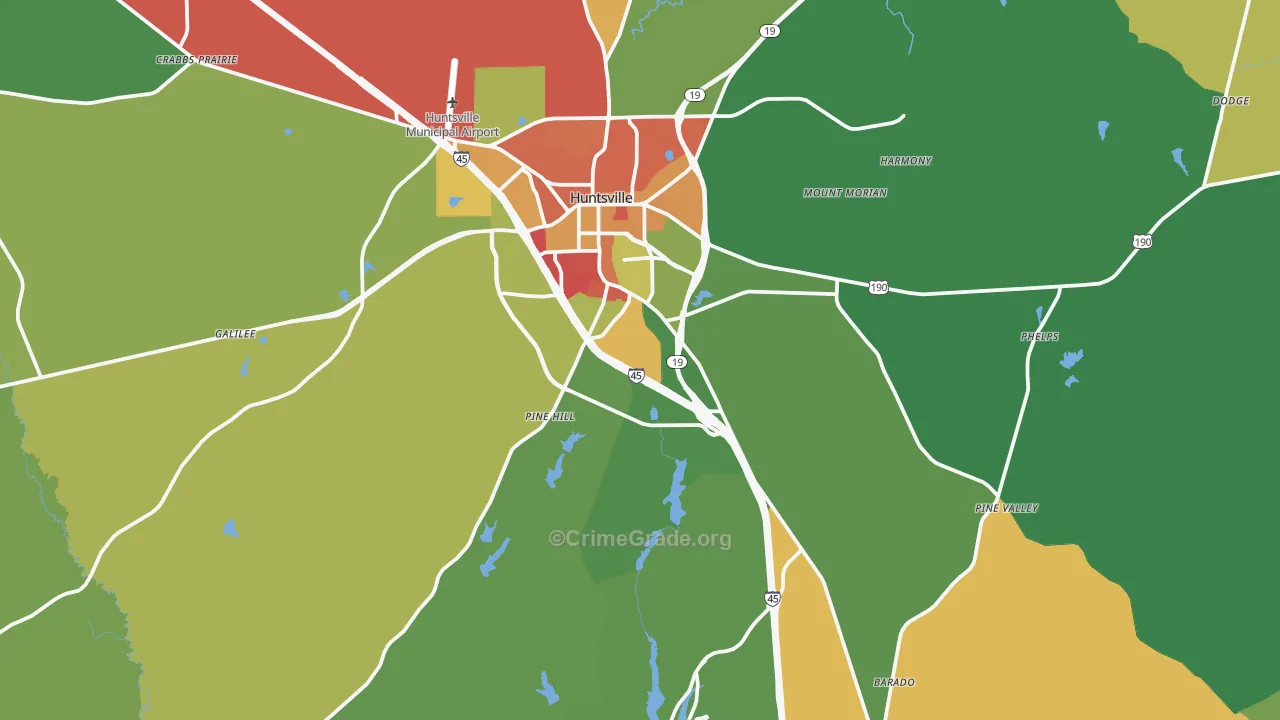 77340, TX Map of Theft Rates