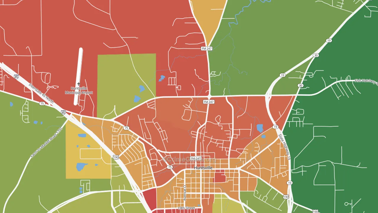 77342, TX Map of Theft Rates