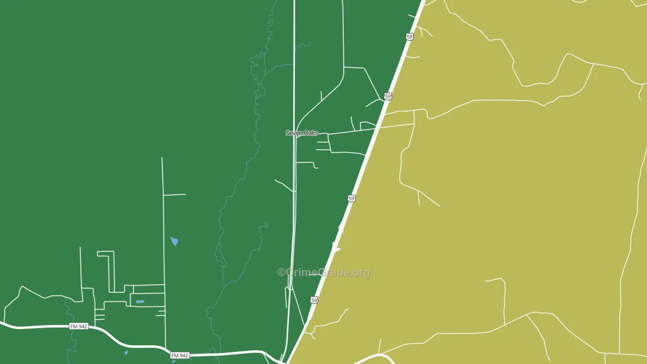 77350, TX Map of Theft Rates