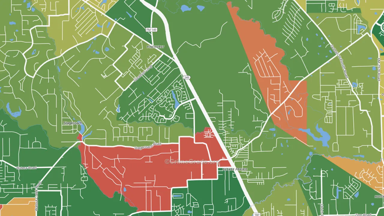 77362, TX Map of Theft Rates