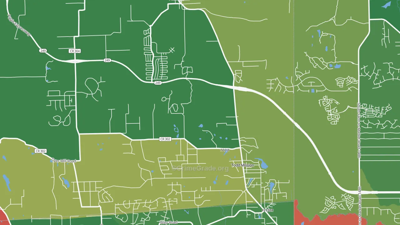 77363, TX Map of Theft Rates