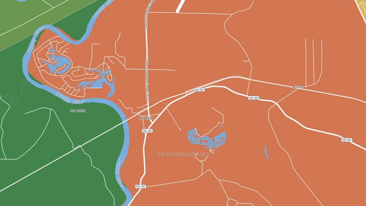 77368, TX Map of Theft Rates