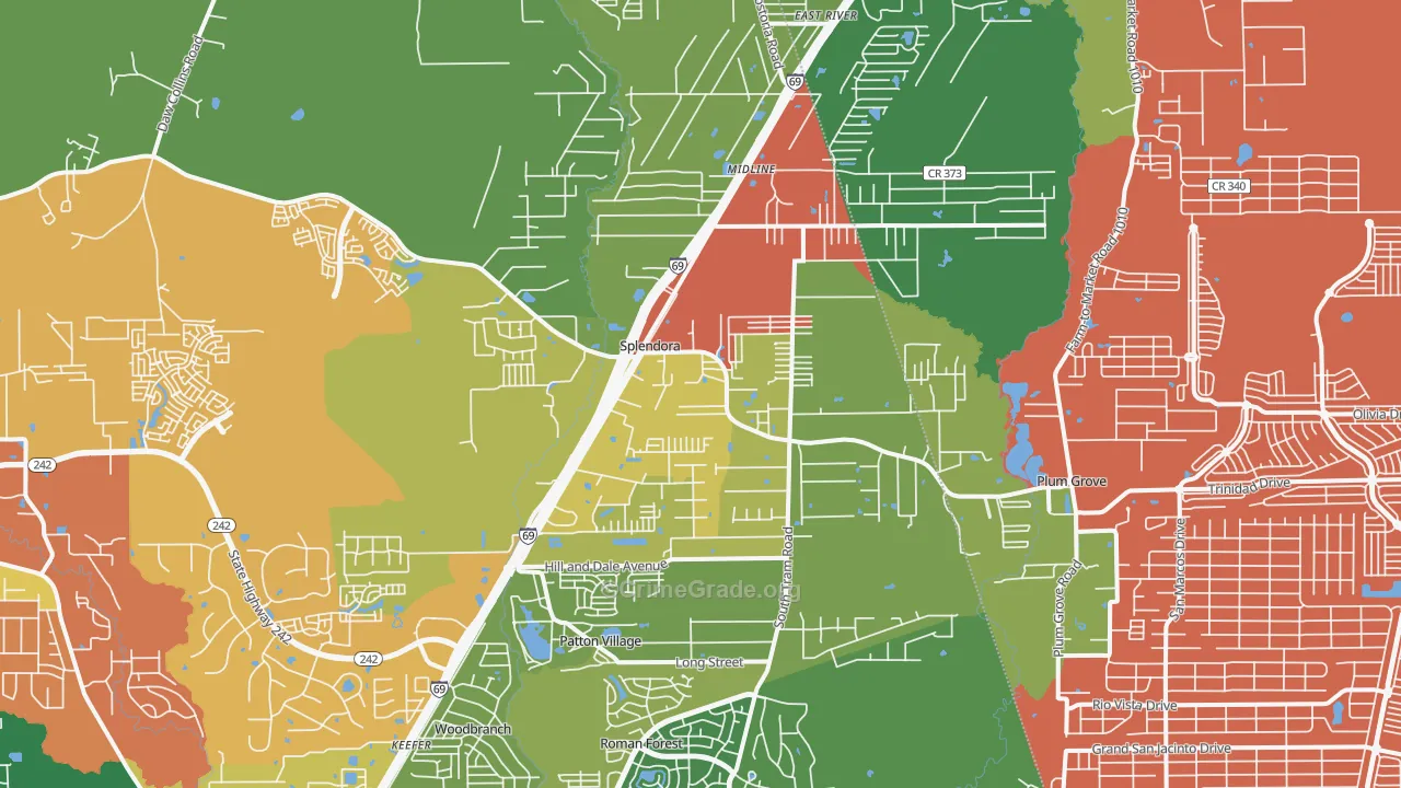 77372, TX Map of Theft Rates