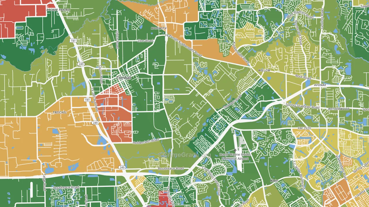 77375, TX Map of Theft Rates
