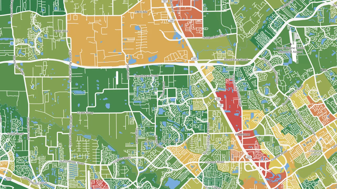 77377, TX Map of Theft Rates
