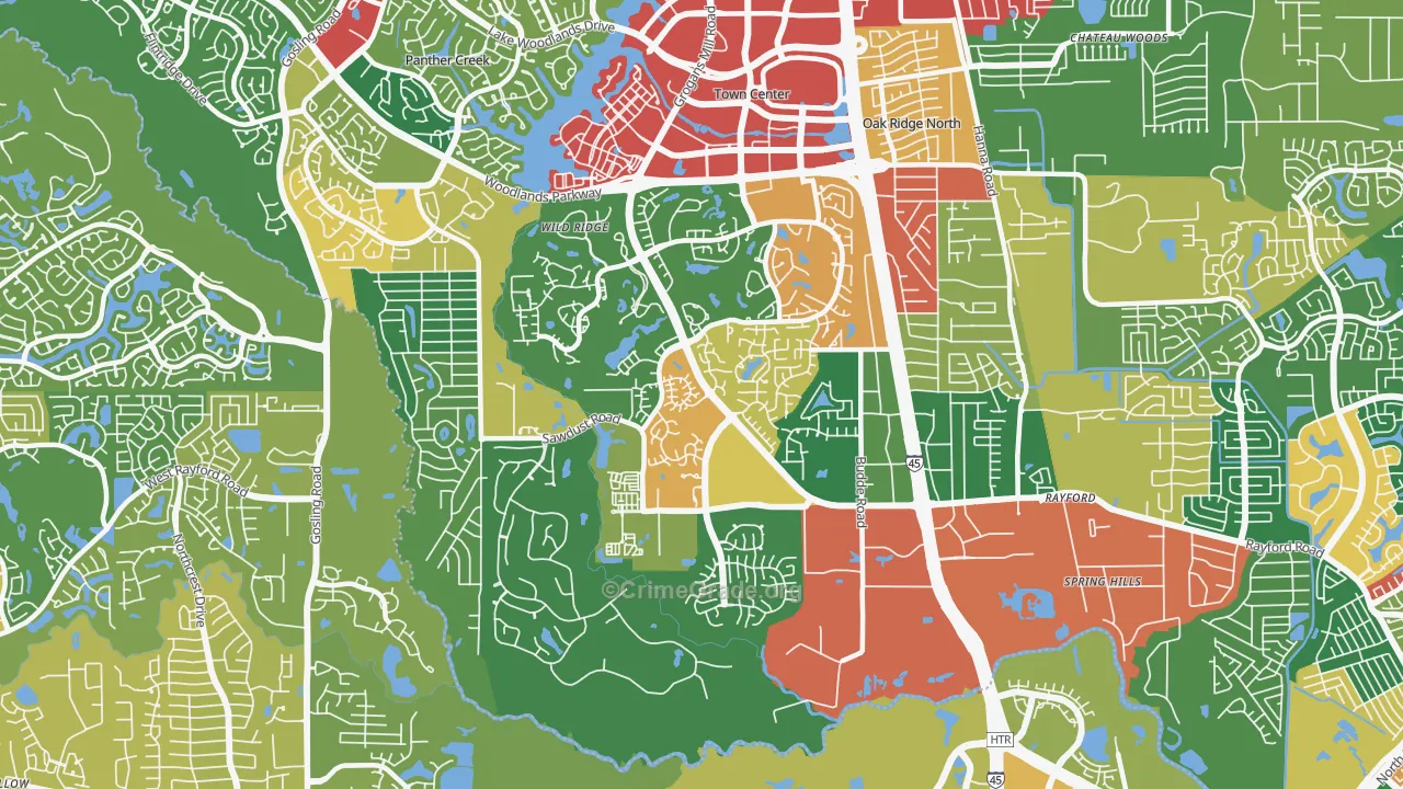 77380, TX Map of Theft Rates