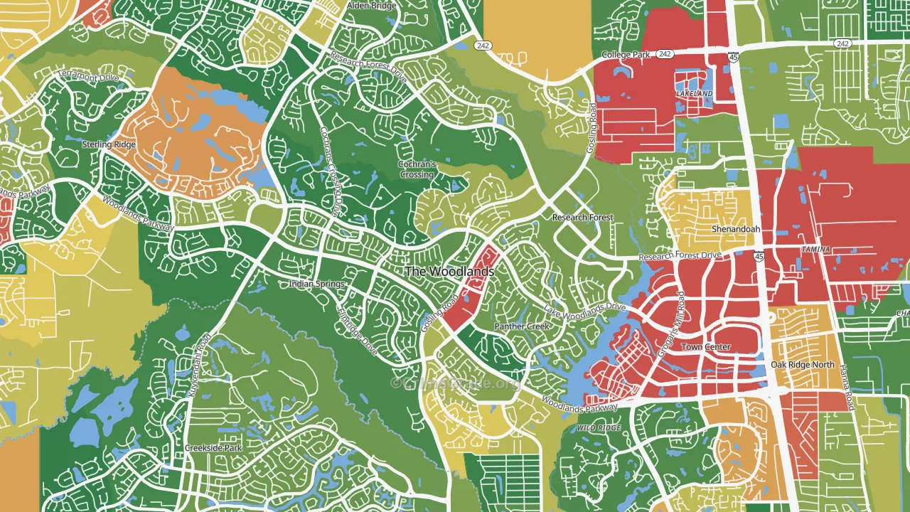 77381, TX Map of Theft Rates