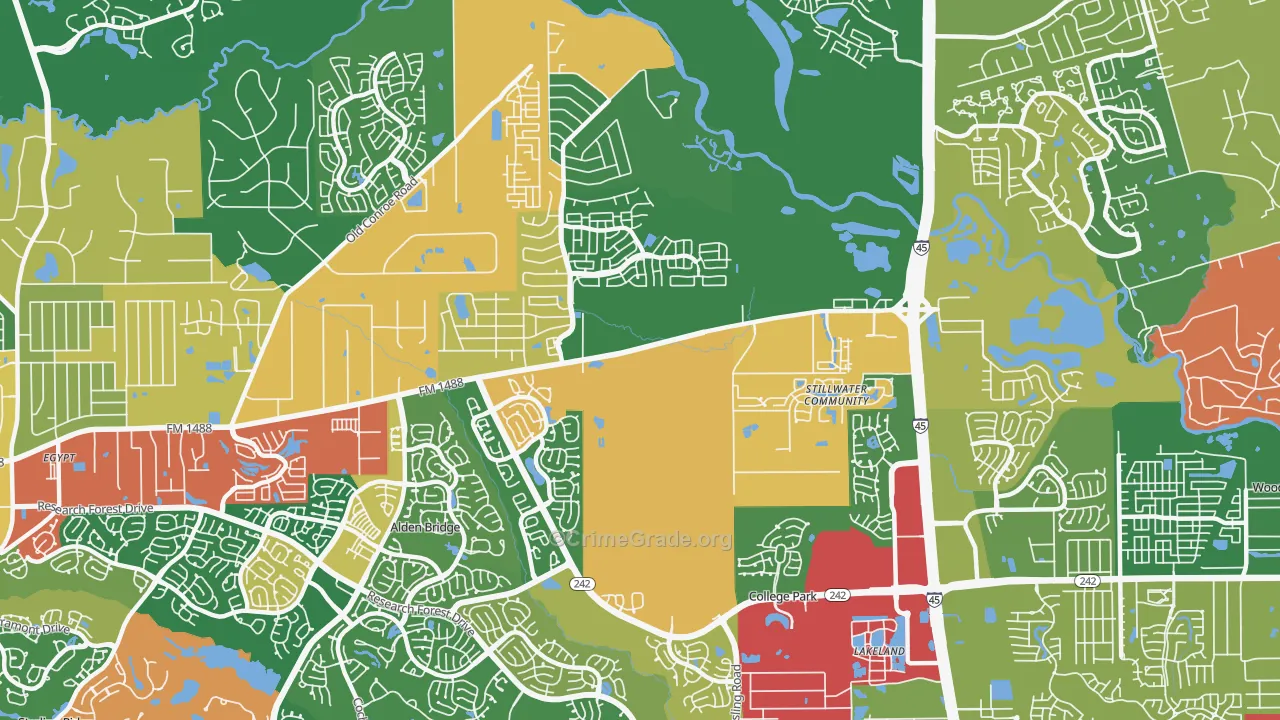 77384, TX Map of Theft Rates