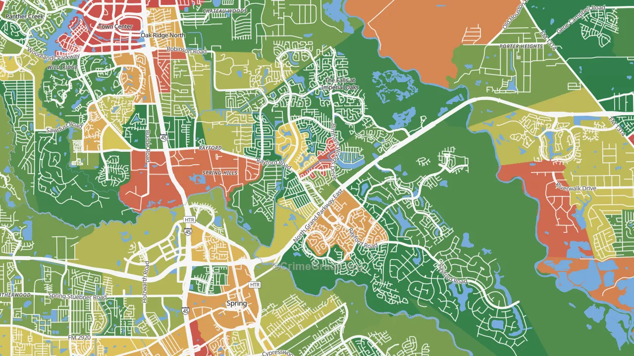 77386, TX Map of Theft Rates
