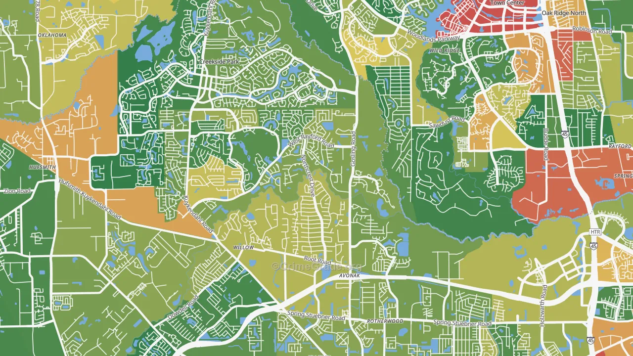 77389, TX Map of Theft Rates