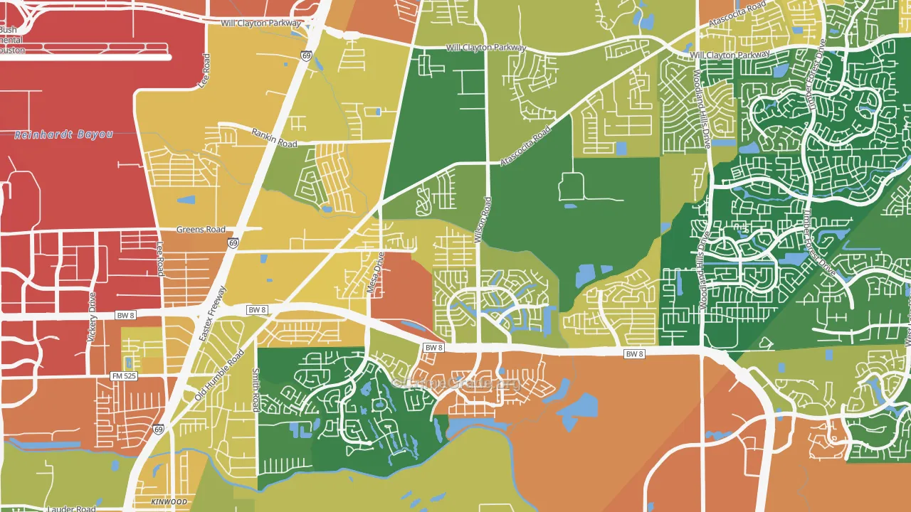77396, TX Map of Theft Rates