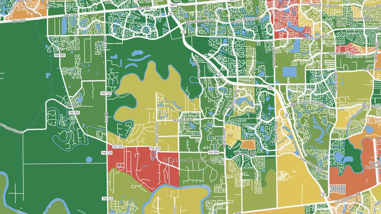 77406, TX Map of Theft Rates